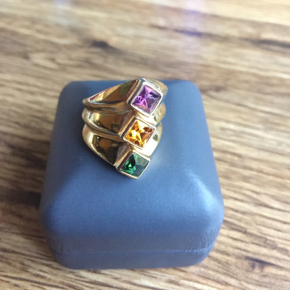 Vintage Rainbow Tri Color Ring